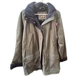 Vtg Pacific Trail Heavy Outdoor Jacket Green Fleece Lined Hooded Coat Size M-L